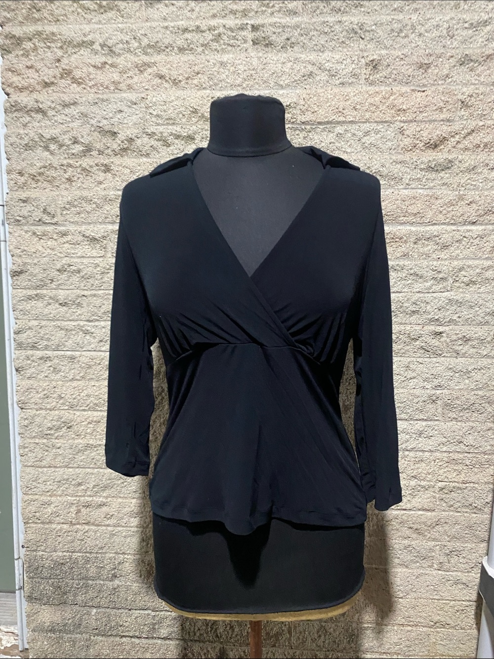 Merona Black Wrap Front V-Neck Blouse